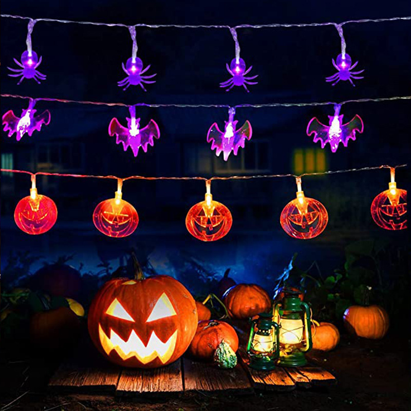 LED Halloween lit combinations of pumpkins, phantom phantom phantom bats, colorlights.