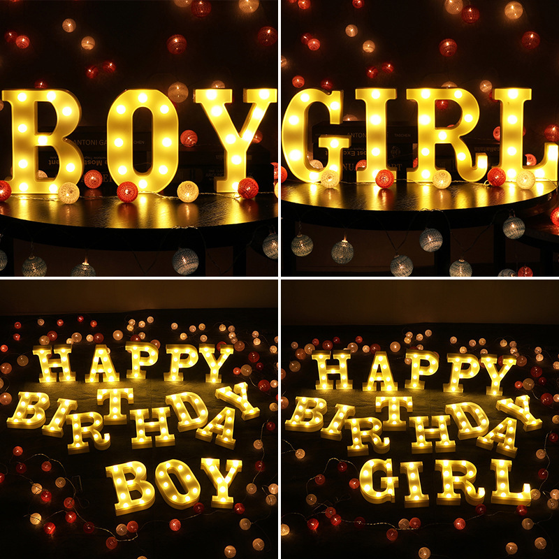 Net LED with a light in English for a romantic proposal of DIY for the GIRL birthday party