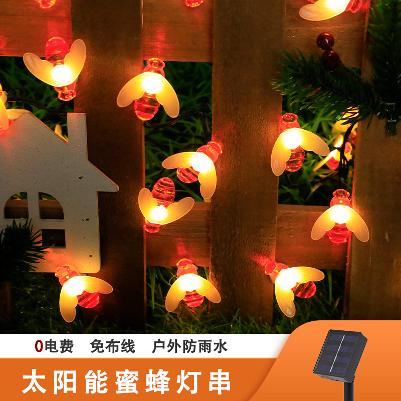 Cross-border LED solar little bee lamps with outdoor water-protective garden decoration lights