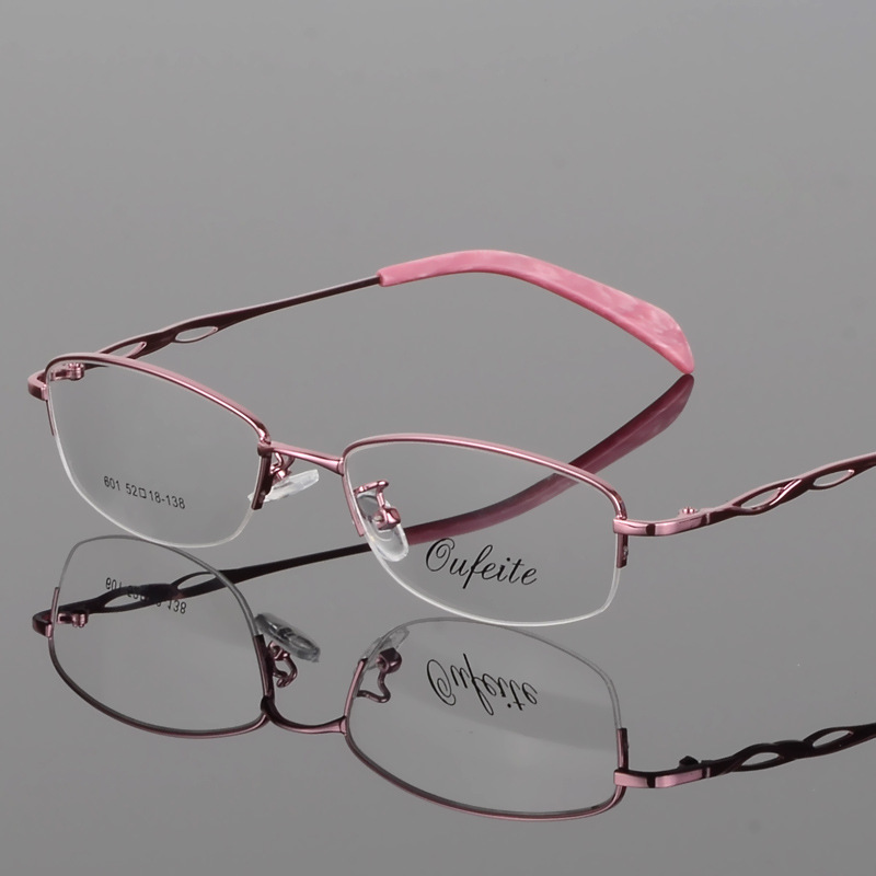 The old-age close-sighted blue-ray mirror frame for a lady's business eye frame metal semi-arranged titanium alloy