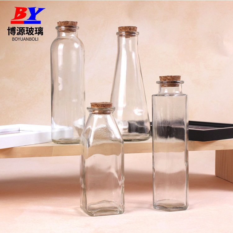 Wholesale tea bottle, milk bottle, original sealed glass juice bottle.
