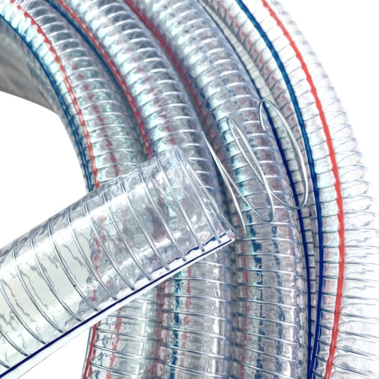 The plant sells the pvc translucent wire hoses for grinding steel pipes.