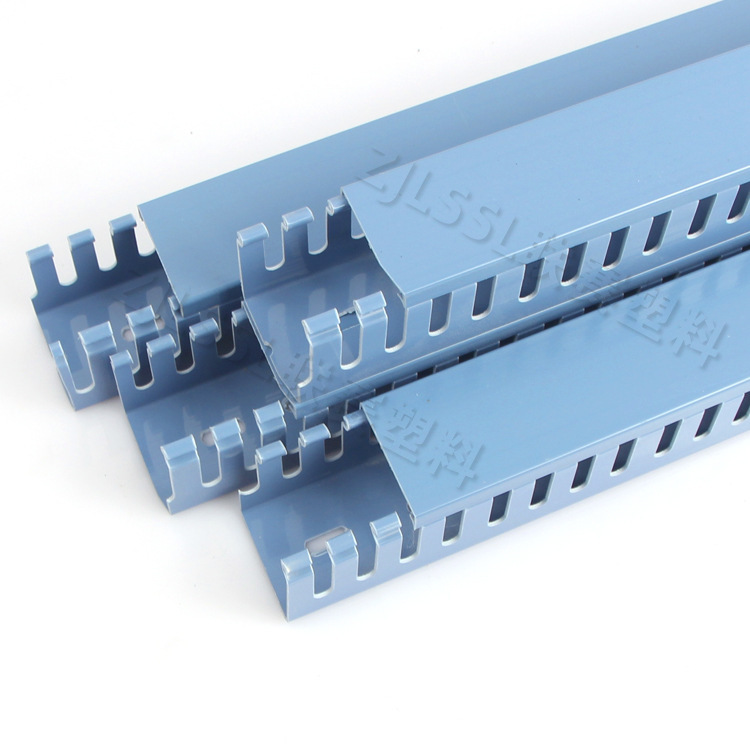 United plastic PVC slot, gray blue. Quality flame retardation slot.