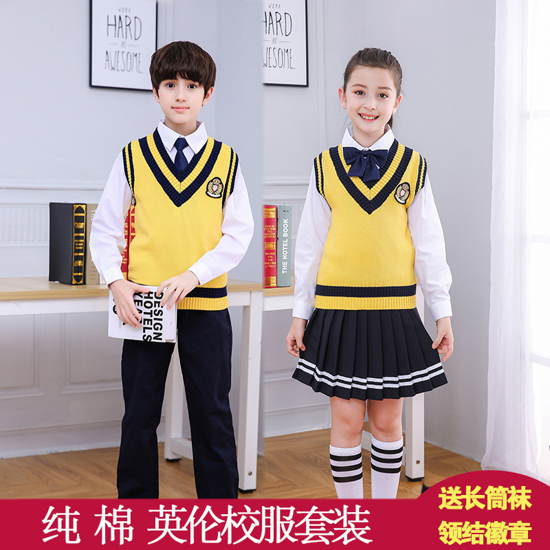 Kindergarten uniform for children ' s college, English-style school uniform for pupils and students