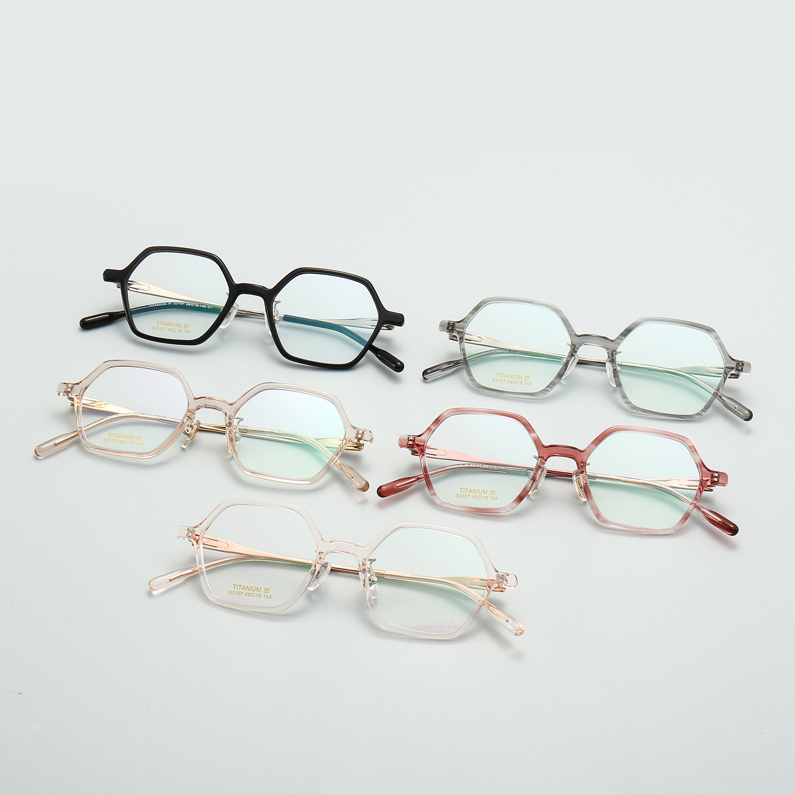 New, high-density plate, polygonal, male and female, same fashion frame with near-sighted glasses