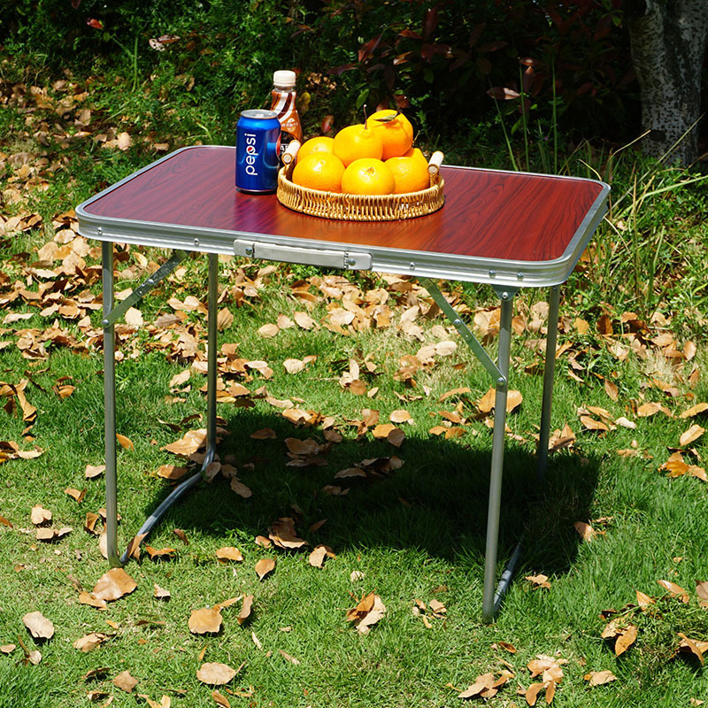 Portable Aluminium Alloy simple picnic table outside a folding table stand to promote exhibition table and chair combinations