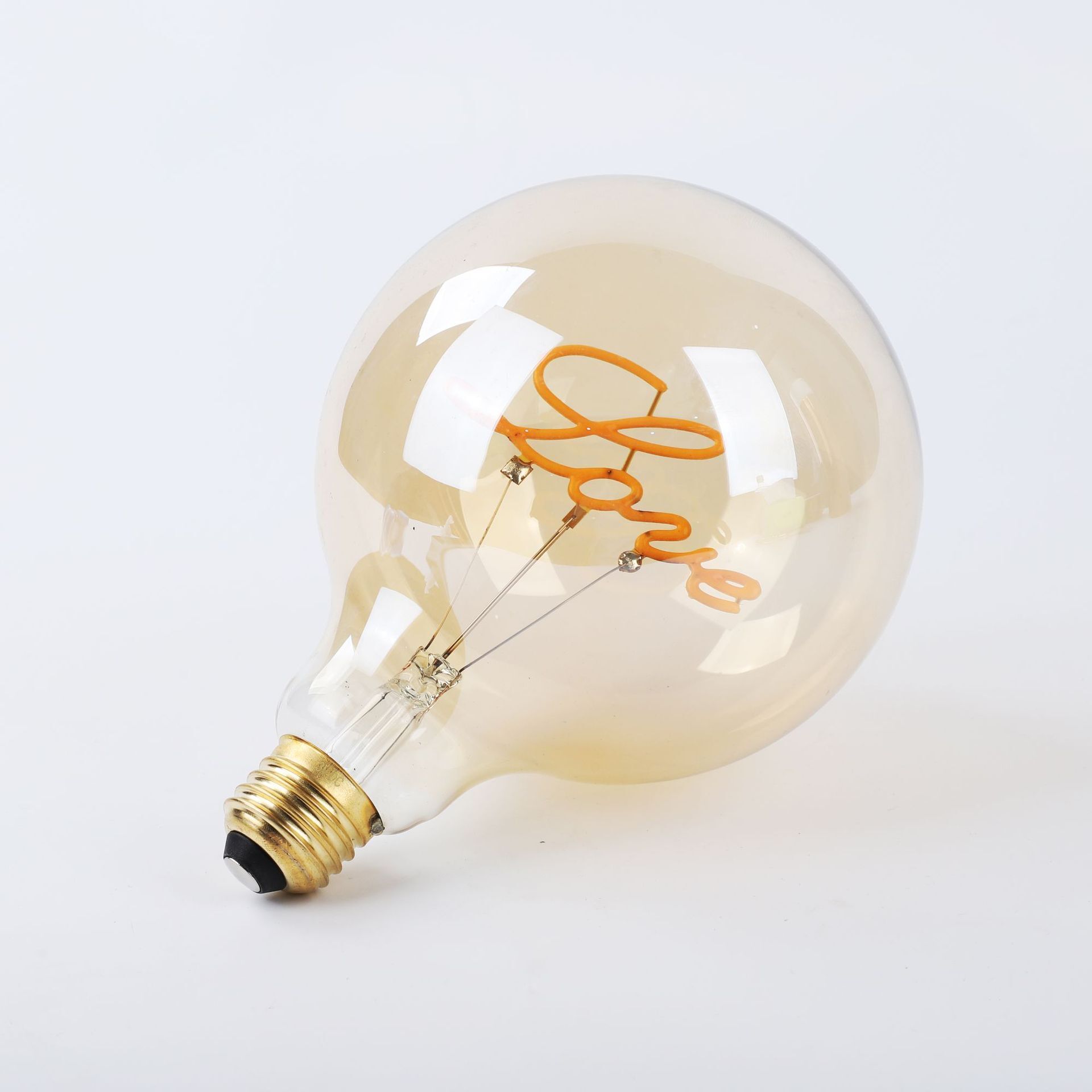 LOVE warm, yellow Edison light bulb E27 to neon letter light transparent to luminous light