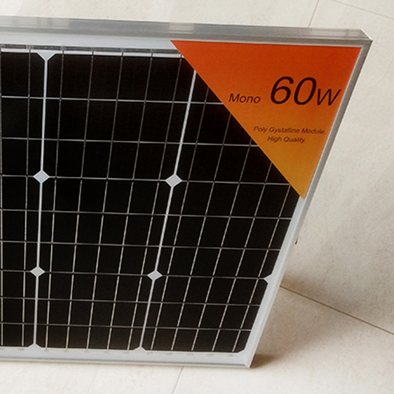 Directly provided by the manufacturer for power generation from the 60w single-crystal solar panels with its own support