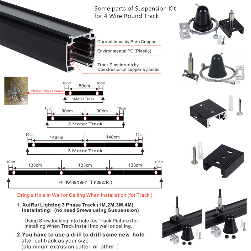 X-Track Sudden Orbit 4-line rounded spring hanger component