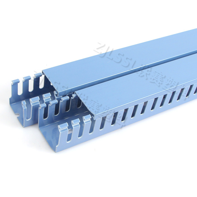 United plastic PVC slot, gray blue. Quality flame retardation slot.