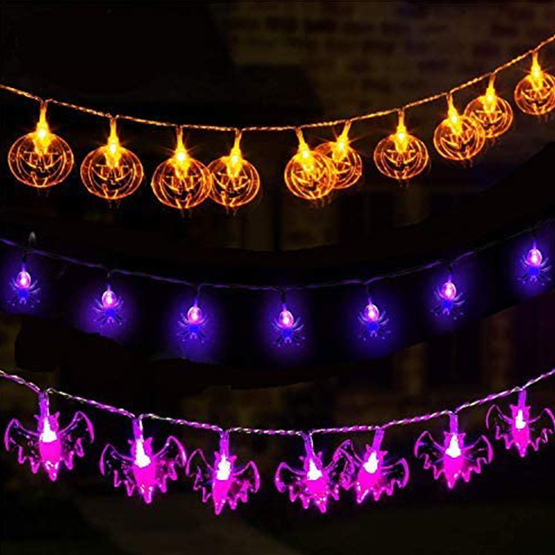 LED Halloween lit combinations of pumpkins, phantom phantom phantom bats, colorlights.