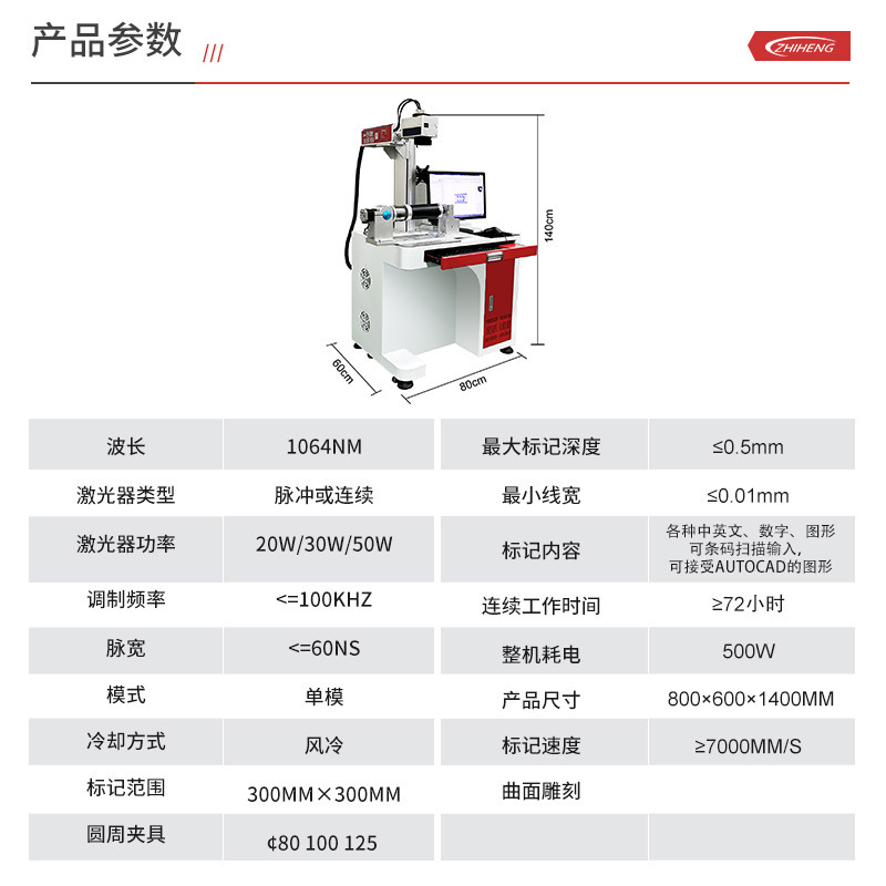 圆周镭雕机圆棒刻度光纤激光打标机器戒指金属UV打码圆型雕刻镭射