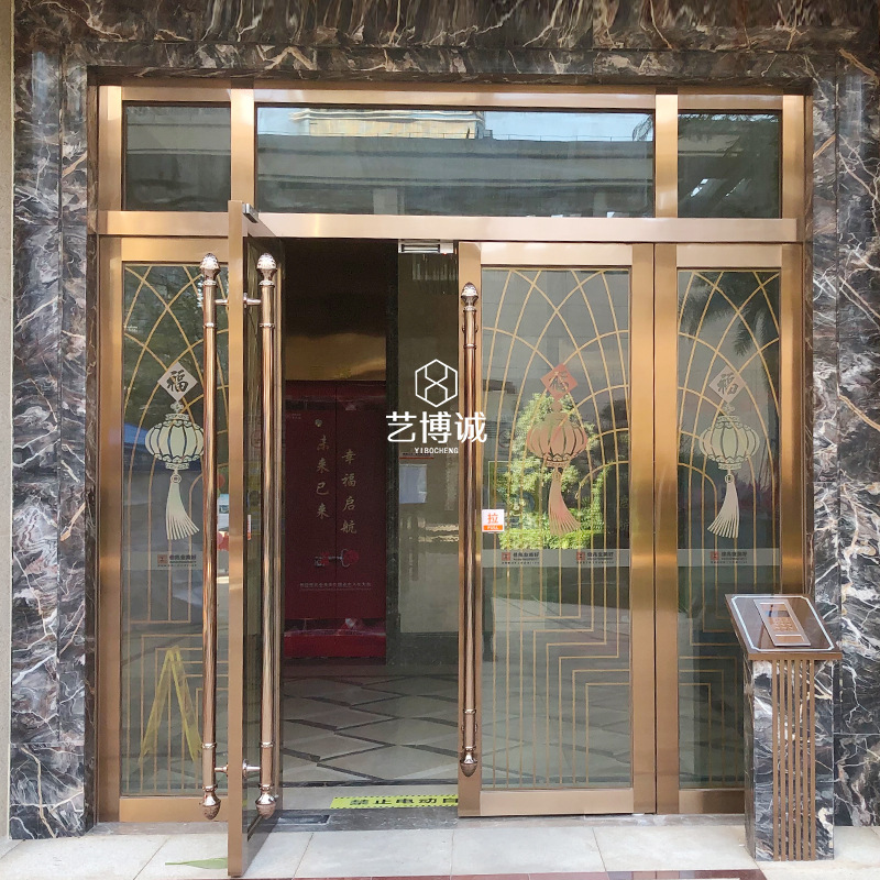 Customizing the hotel block doors, engineering metal non-college factory, roses, stainless steel.