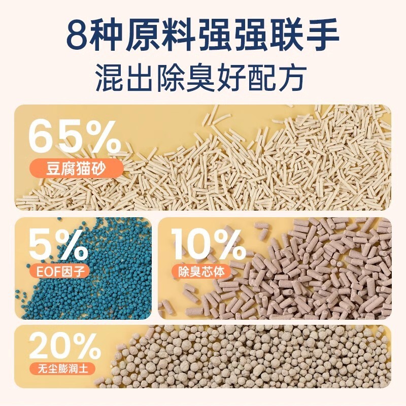 維利亞八合一豆腐砂膨潤土混合貓砂低塵結團貓用品廠家批發2.3kg