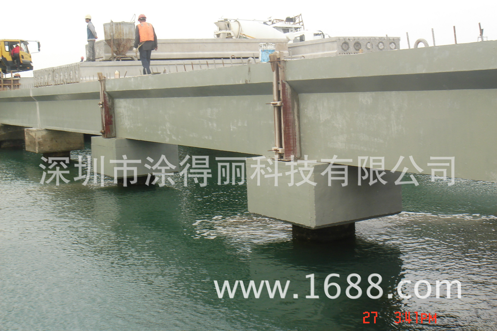 Silane impregnated corrosive paint, waterproof paint on pier bridges.