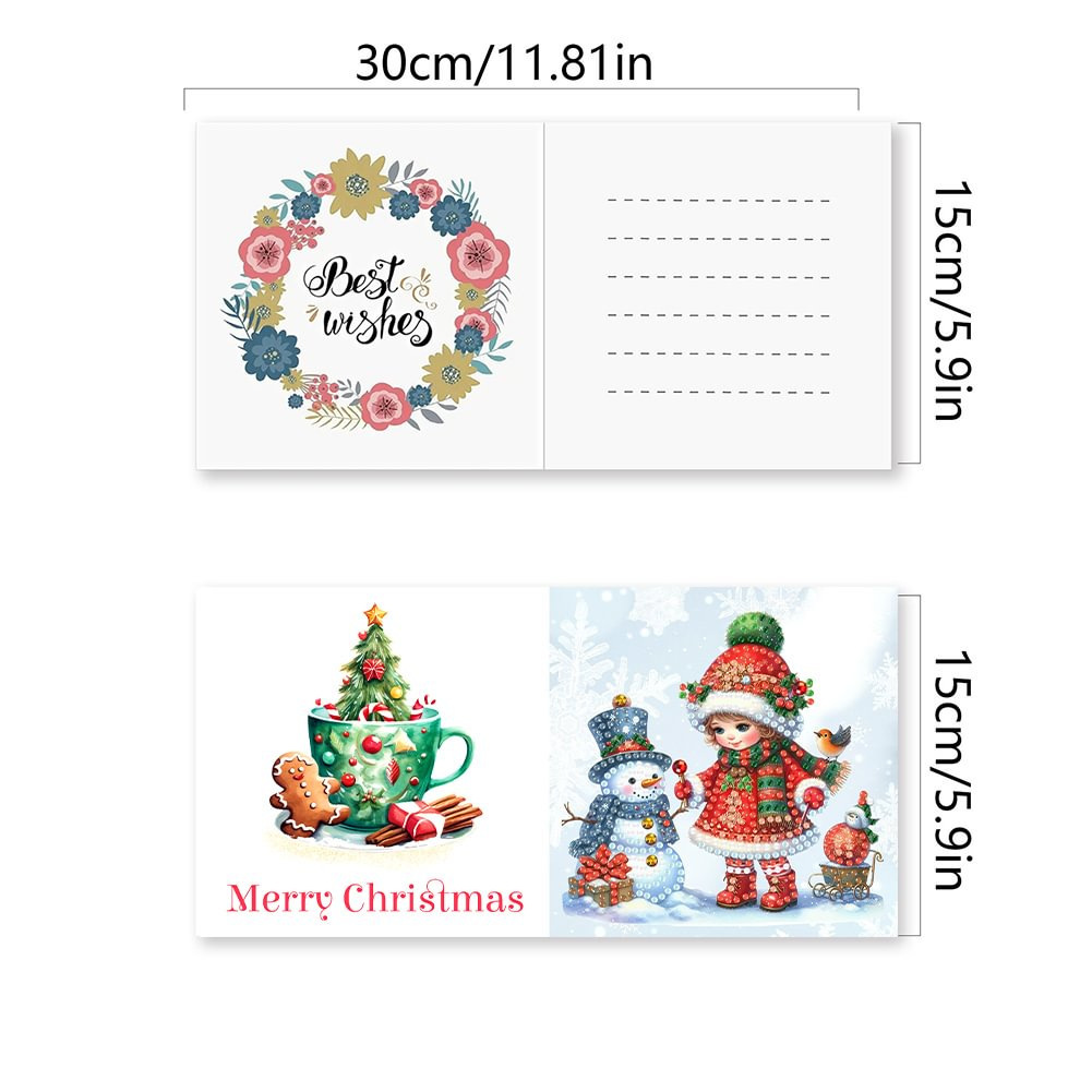 The Christmas series of new diamond drawings drilled six hand-held cards for little girls and snowmen.