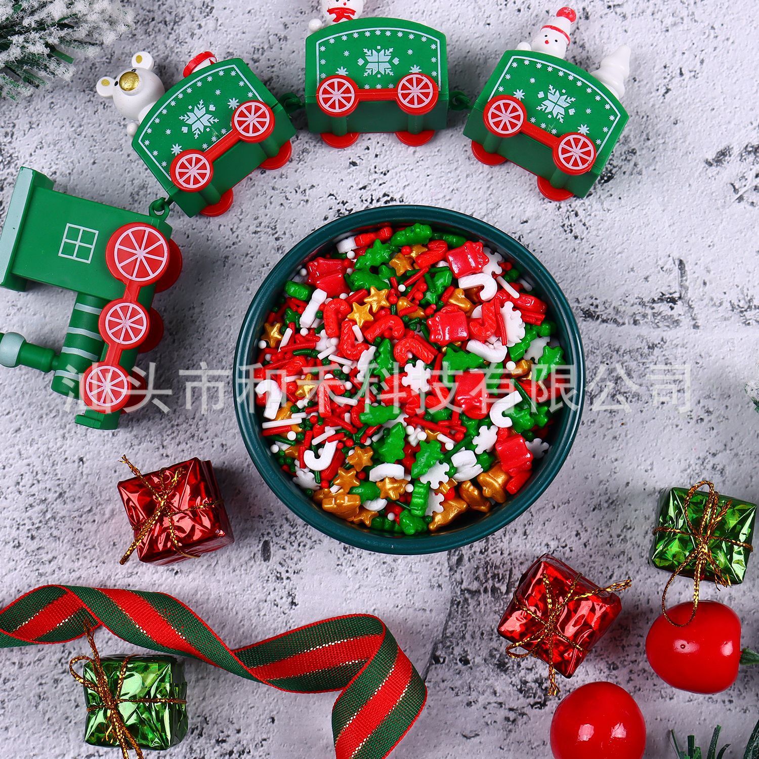 Rửa tay cho Giáng sinh với bánh nướng và chai đường 100g