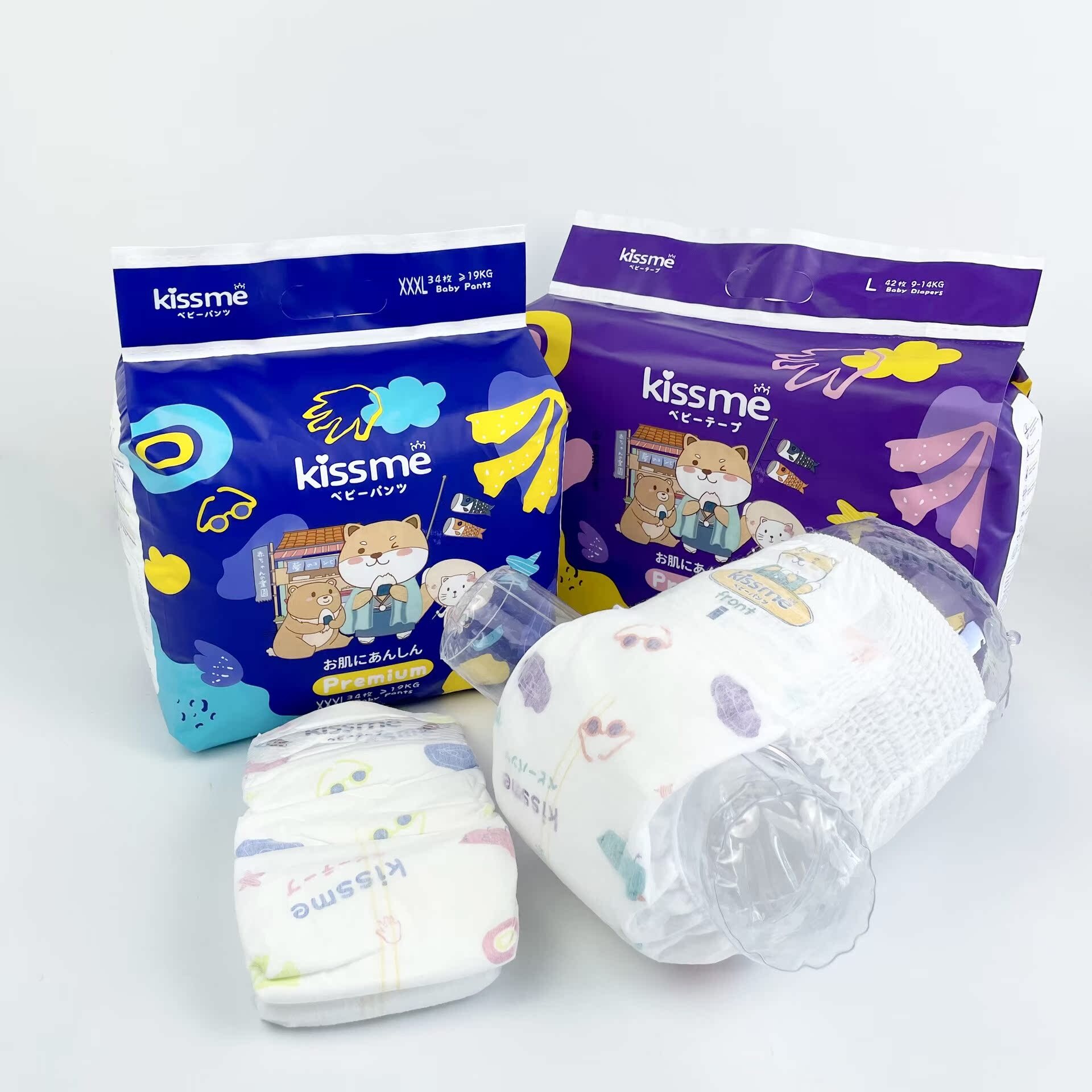 Exporting customized paper diapers and zipper processing in South-East Asia, Russia