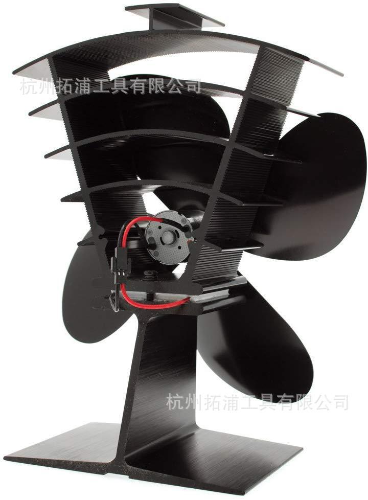 2葉木壁爐風扇 熱供電自啓動靜音風扇 跨境直供廠家貨源Stove Fan