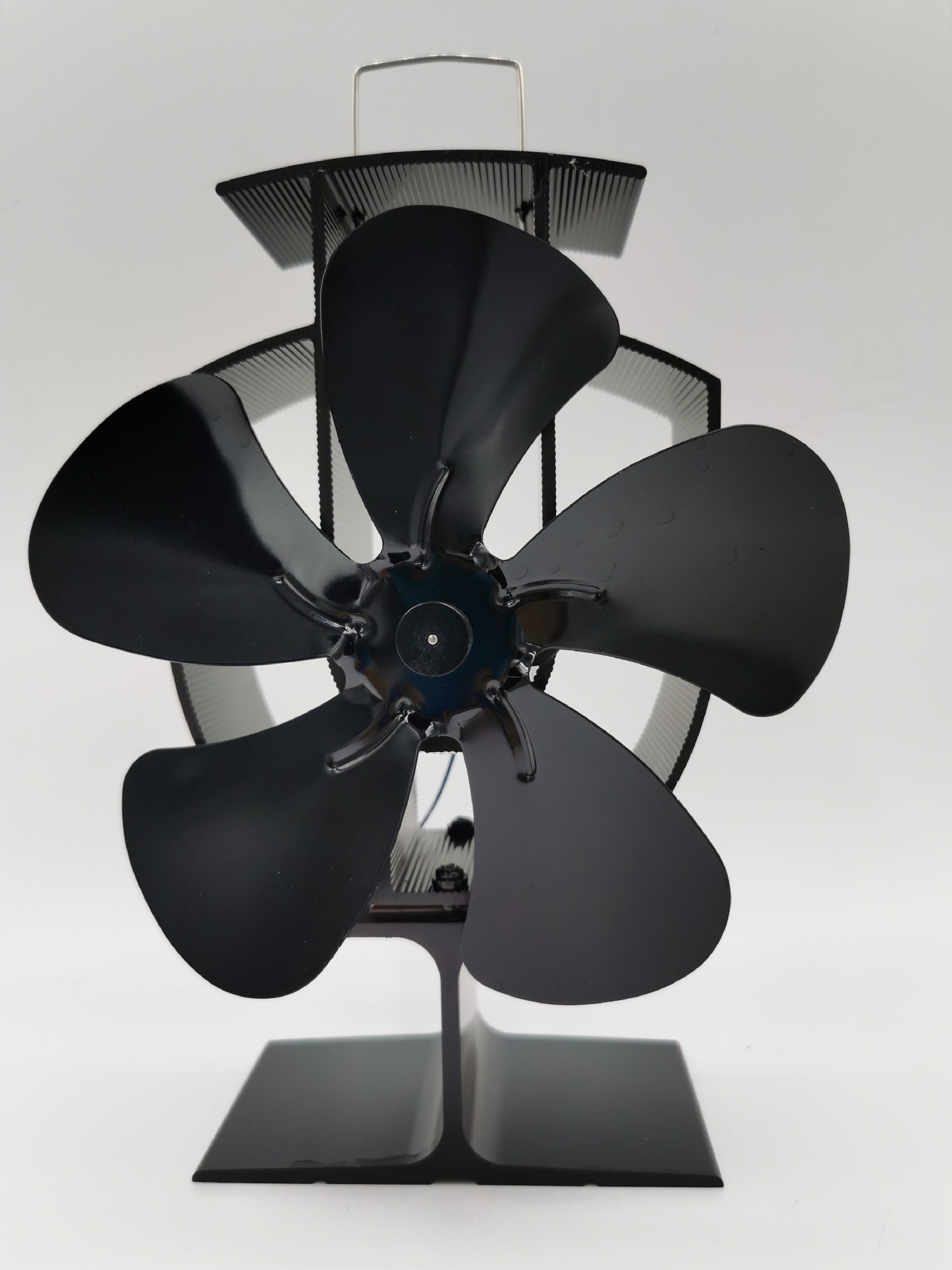 Cross-border sales, black five-leaf fireplace fan, fireplace fuel, silent thermal fan.