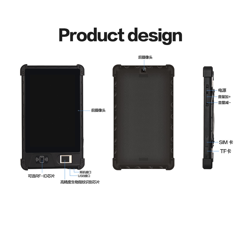 กําหนดเองของแท็บเล็ตสามตัวที่มีการตรวจจับ ID/ นิ้วพิมพ์และคลังภาพ/ RFID/ NFC