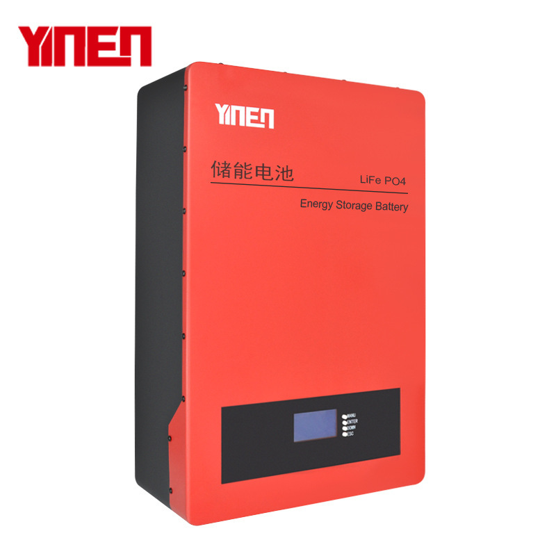 51.2 V walled household solar energy battery off-grid emergency storage powered by lithium phosphate