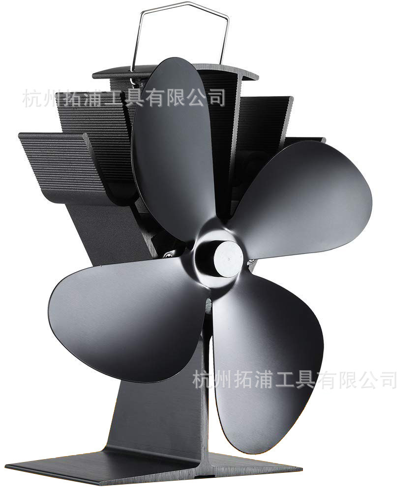 Cross-border for classic 4-leaf fireplace fan aluminum sound self-start wood fireplace fittings stove fan