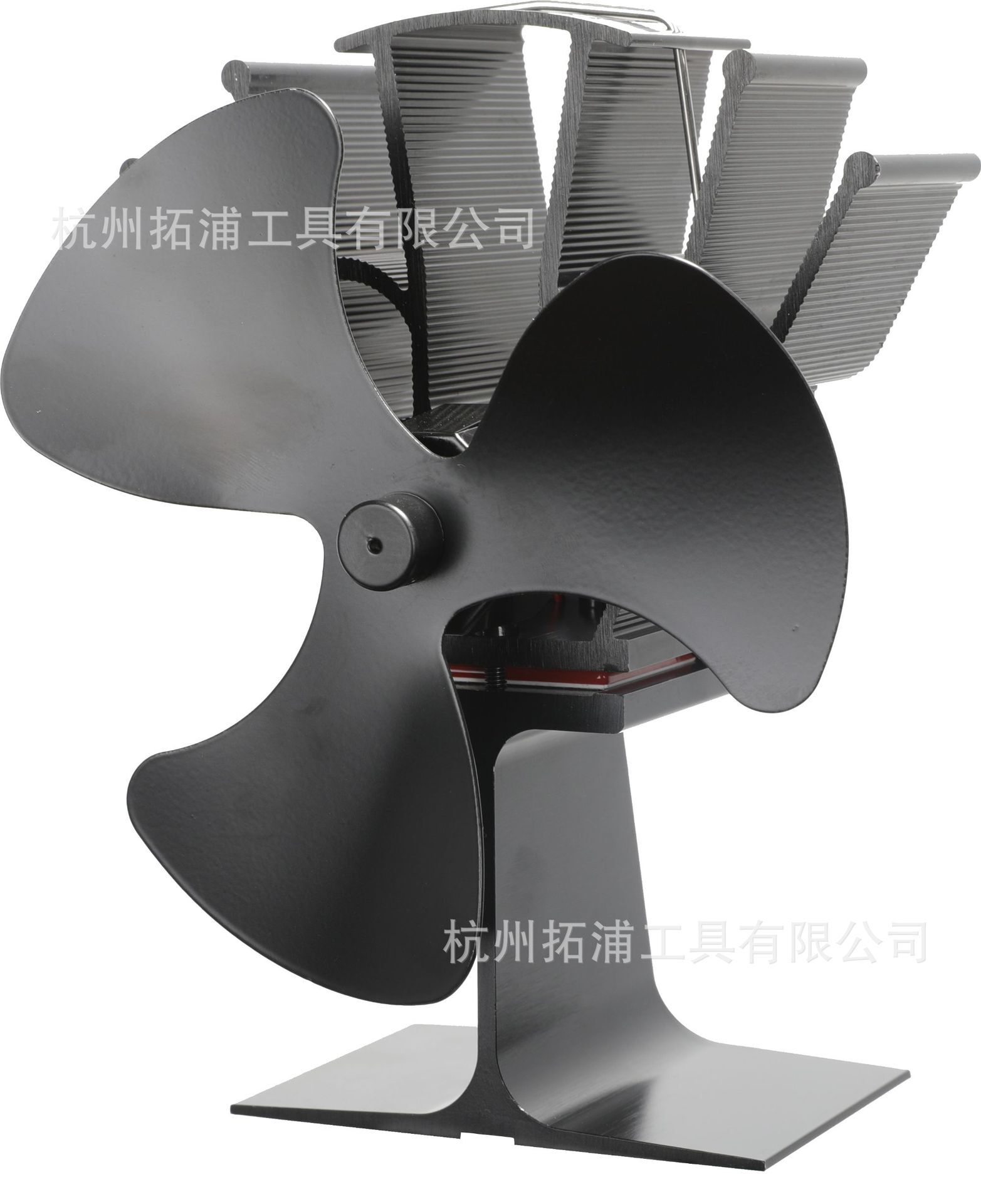 Ebay, Amazon, sells three-leaf fireplace fan.