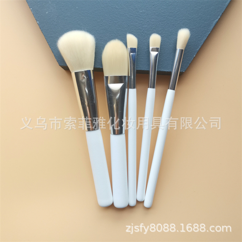 5 front-hand wooden cosmetic brushes with eye brushes in Hebei, the Amazon LED co-worker