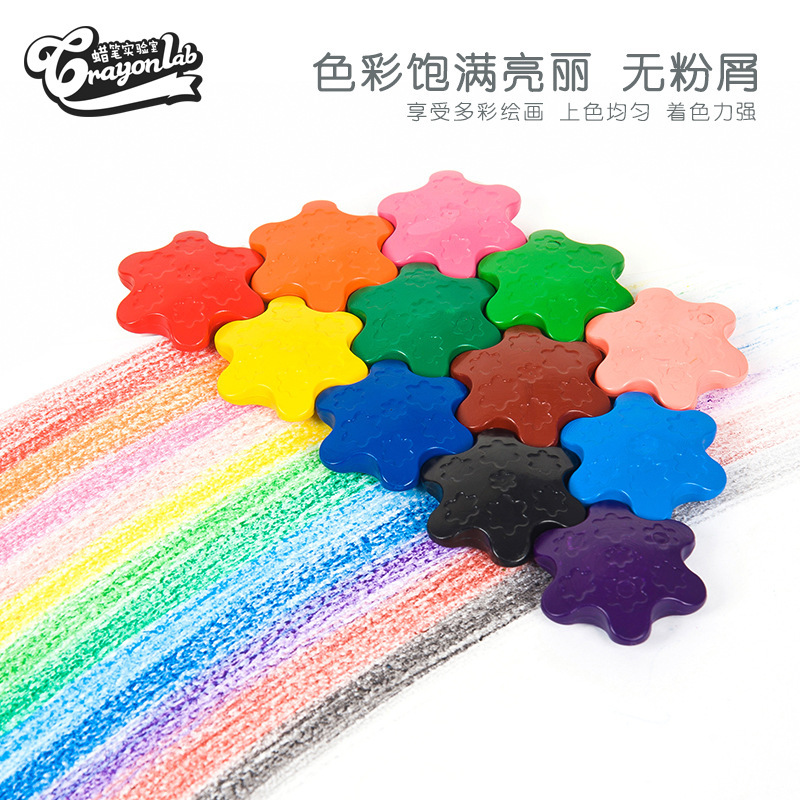 The factory sells 12-coloured snowflake crayons, and the child is safe to draw a brush kit for distribution.