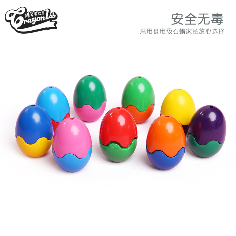 New sale of nine-coloured eggs for a child-wise plastic crayon.