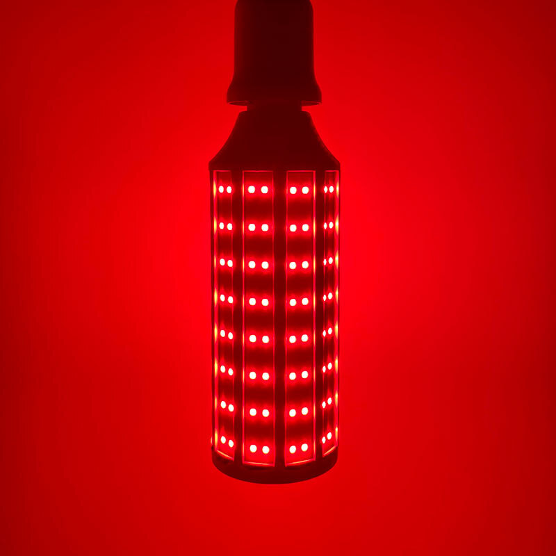 High-profile red LED lighthouse. E27 screws of corn lamp.