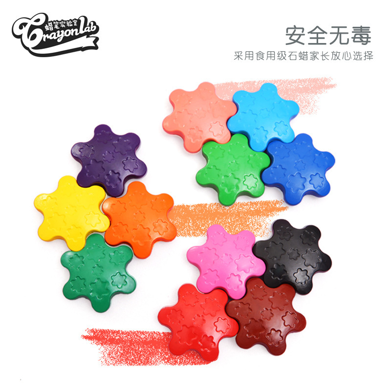 The factory sells 12-coloured snowflake crayons, and the child is safe to draw a brush kit for distribution.