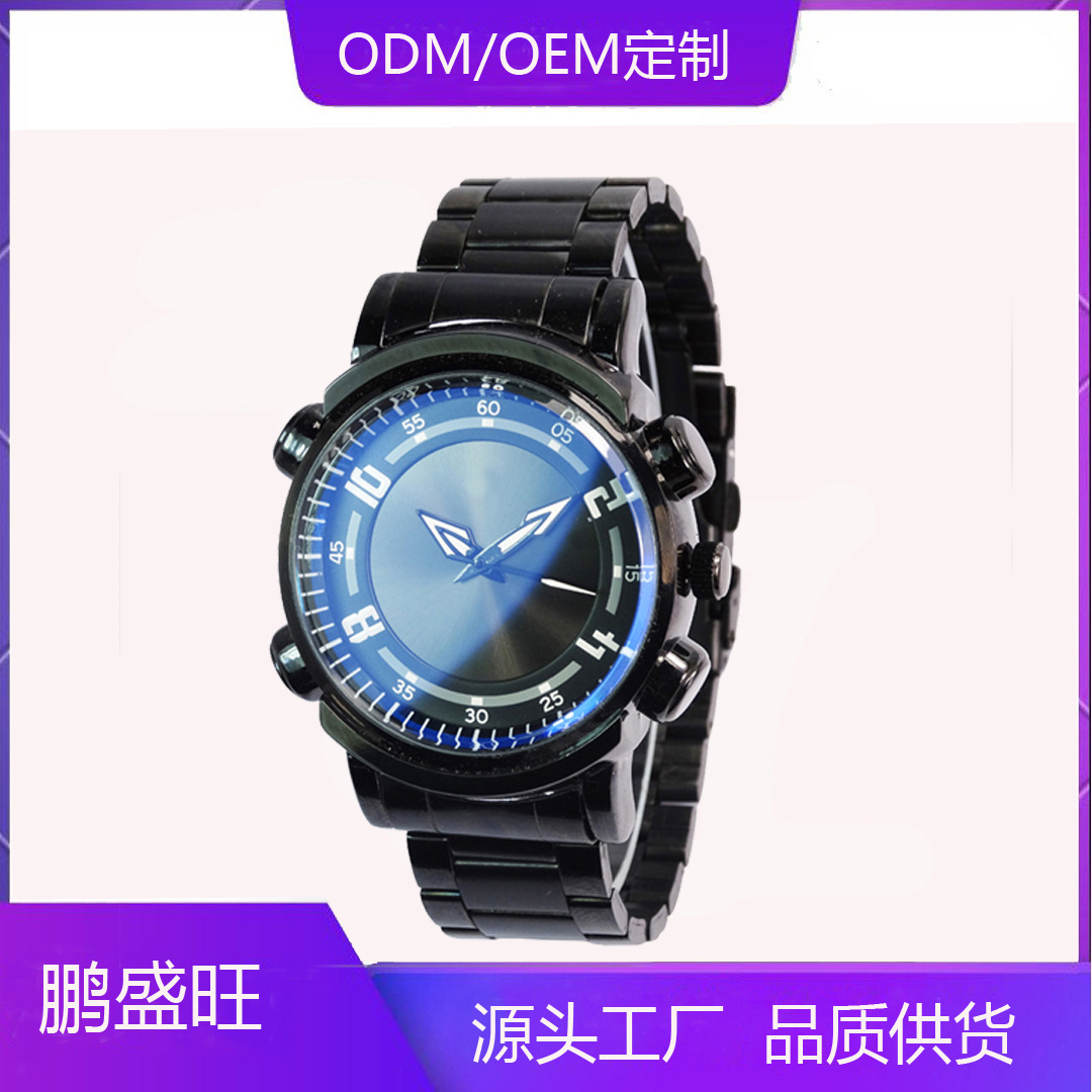 Source factory OEM customizes the blue-light glass belt watch for men, gift table processing plant