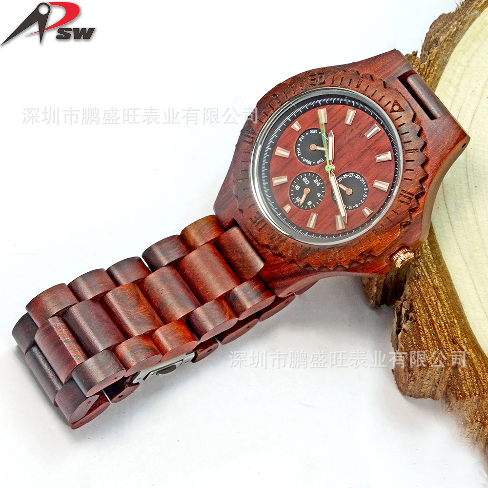 Cross-border electrician specializing in three-eyed multi-purpose all-woodstone foreign trade watches gill Amazon