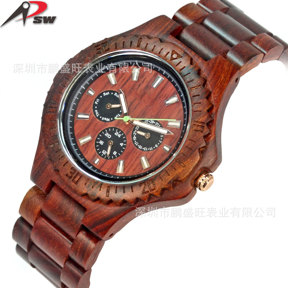 Cross-border electrician specializing in three-eyed multi-purpose all-woodstone foreign trade watches gill Amazon