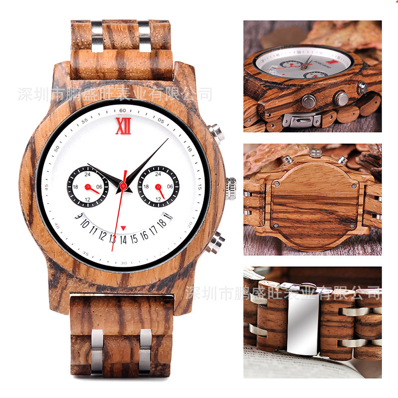 Small-second steel pellets calendar male watch with dark light stone foreign trade business, small 3-shot watch factory OEM customised