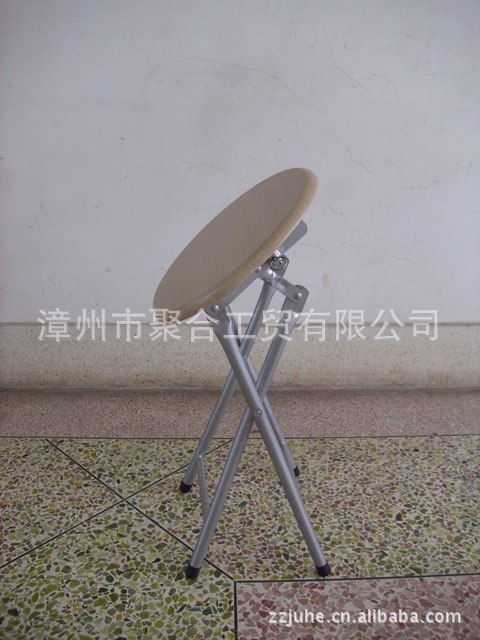 A small folding bench, a small folding chair, chairs, pipe furniture, wooden MDF folding bench.