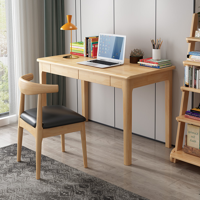 Computer desk students at a 1/2 metre office writing desk in a simple Nordic wood desk