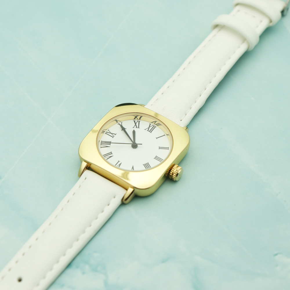 Small gold shell, a waterproof gift sheet short of a white belt watch.