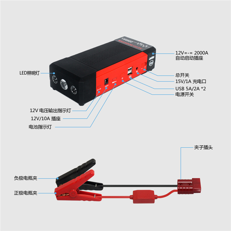 MS400汽车应急启动电源 打火神器 户外便携式多功能 12v车秒启动
