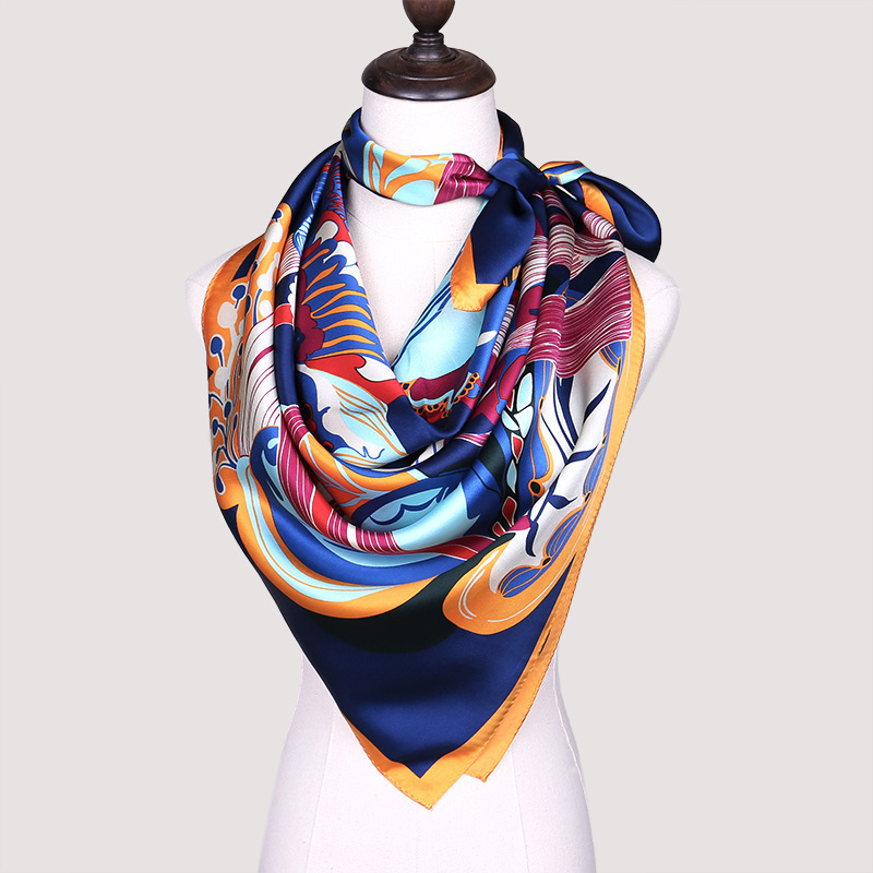 The new Hangzhou silk scarf factory has made custom lady high-end scarves.