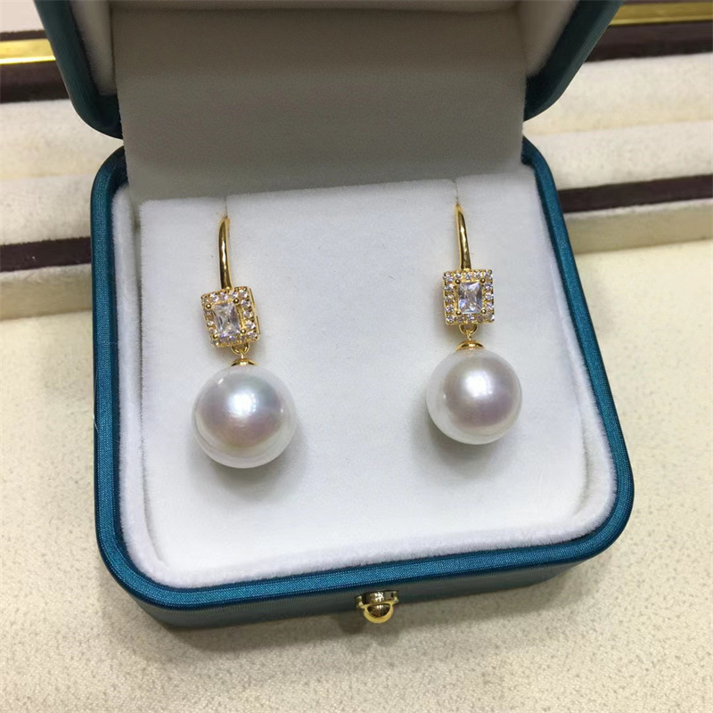 12-13 mm fresh water pearl Edisons 925 silver earrings slightly with growth mirrors