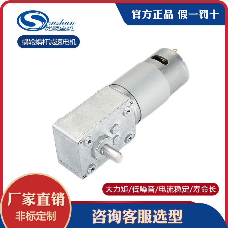 來圖定製YS5840蝸輪蝸桿減速電機 12V24V 炒菜機電機自鎖直流減速