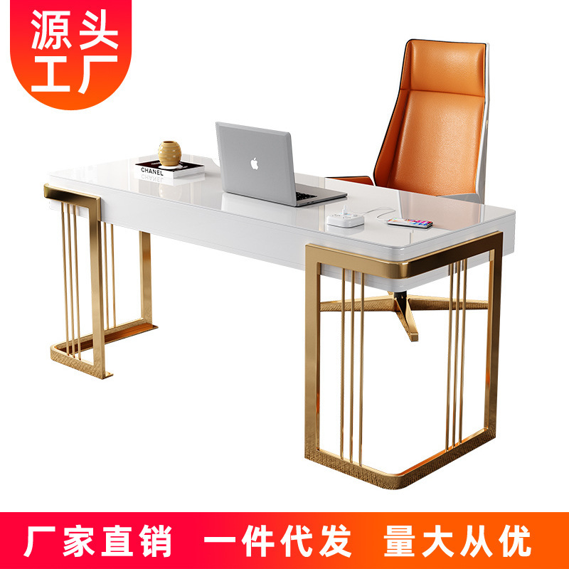 Modern compact desk meeting consultation computer desk stainless steel hotel furniture