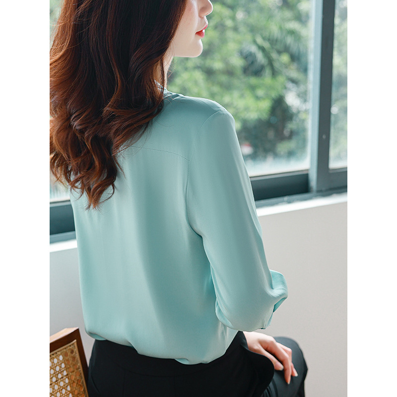 Áo lụa dài 7 phút, áo sơ mi Pháp được thiết kế lại cao cấp, áo lụa mềm, mùa thu