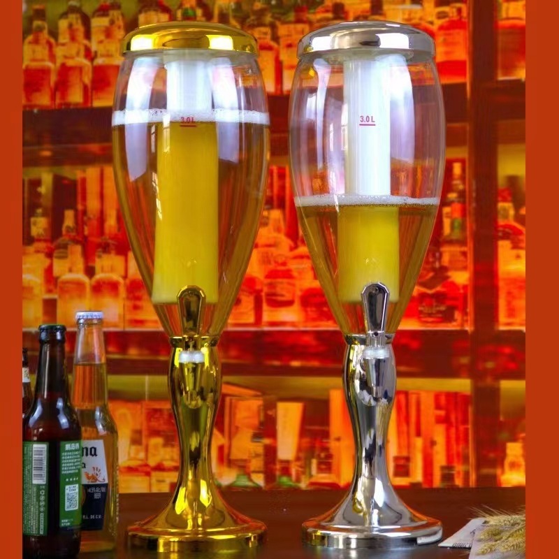 經典高腳杯款發光酒具 3升2升1.5升扎啤酒炮大容量酒塔酒柱酒炮