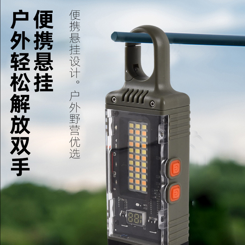 Cross-border brand new outdoors with emergency charge side-light lighting alarm power double arc lighter