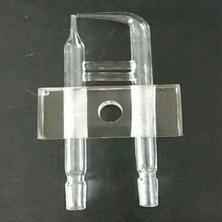 A glass nozzle nozzle for the salt test box.