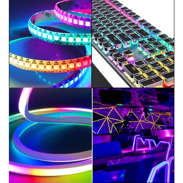 Single-point transmission of 5050 RGBW slides with LEDs with LEDs inside IC chip.